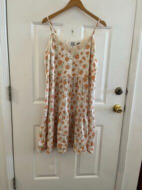 Vintage Jody California 80's Baby-Doll Prairie Festival Midi Dress Sz XL